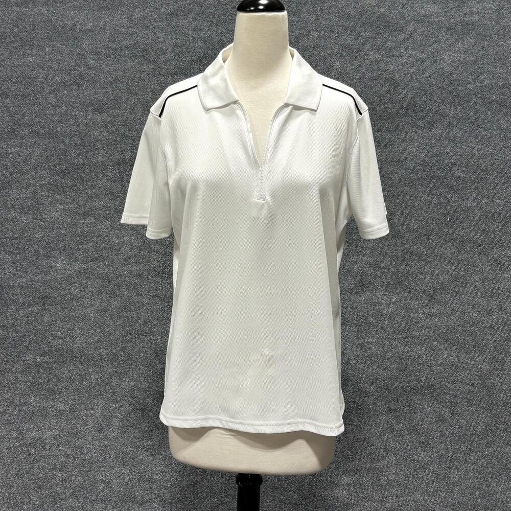 Bolle Polo Shirt Womens XL White Short Sleeve Tech Tennis Performance Top